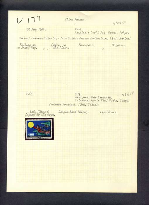 Taiwan - 1 Stamp Mounted (Hinged) On Old Album Page