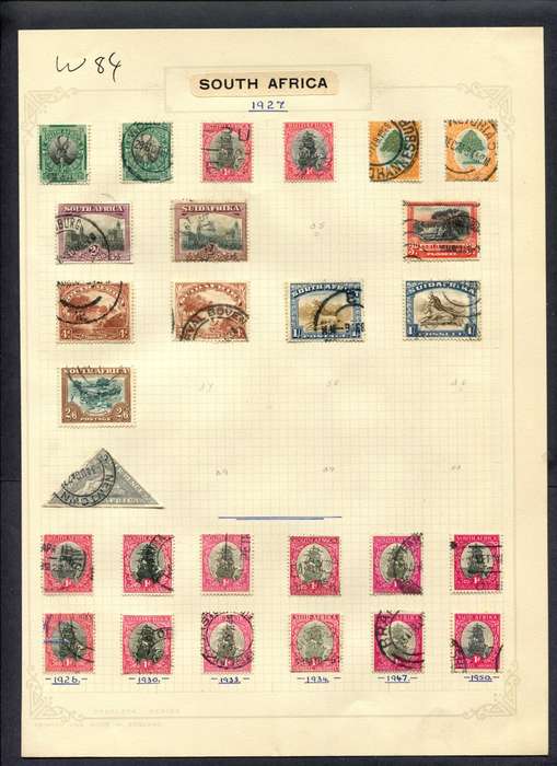 Union of SA - 27 Stamps Mounted (Hinged) On Album Page