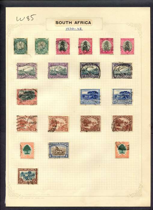 Union of SA - 21 Stamps Mounted (Hinged) On Album Page