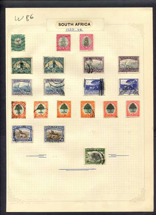 Union of SA - 20 Stamps Mounted (Hinged) On Album Page
