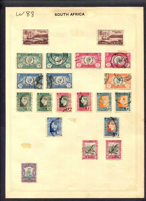 Union of SA - 20 Stamps Mounted (Hinged) On Album Page