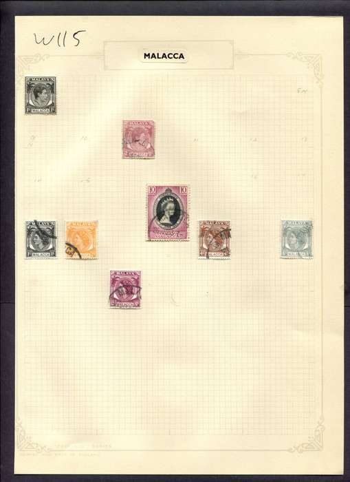 Malaysia - 8 Stamps Mounted (Hinged) On Album Page