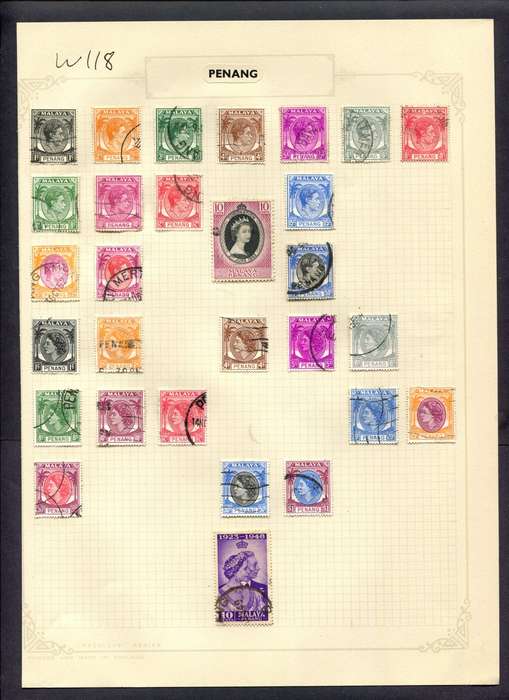 Malaysia - 29 Stamps Mounted (Hinged) On Album Page
