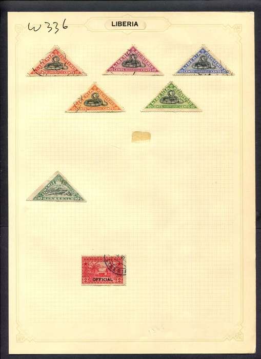Liberia - 7 Stamps Mounted (Hinged) On Album Page