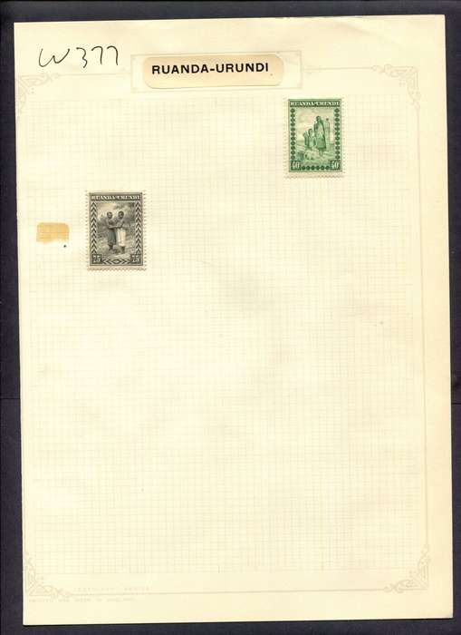 Ruanda-Urundi - 2 Stamps Mounted (Hinged) On Album Page