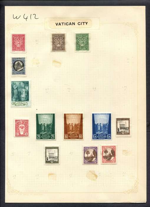 Vatican - 13 Stamps Mounted (Hinged) On Album Page