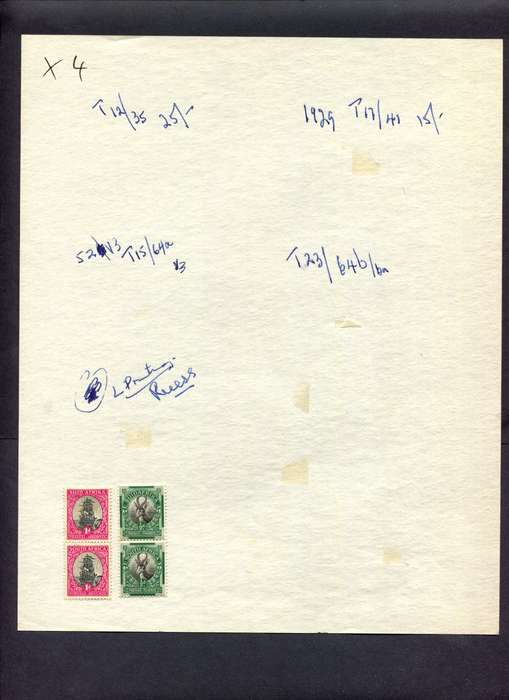 Union of SA - 4 Stamps Mounted (Hinged) On Album Page