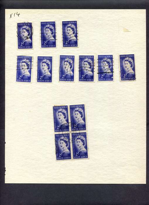 Union of SA - 13 Stamps Mounted (Hinged) On Album Page