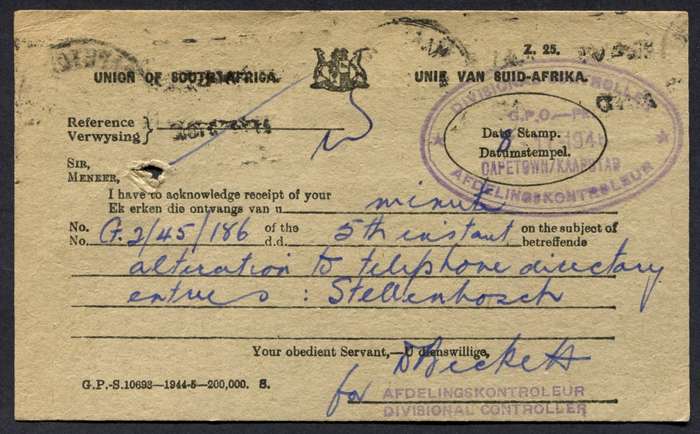 Union of SA - Post Card