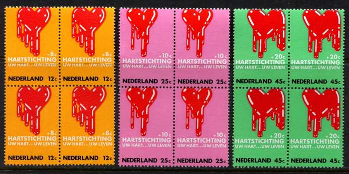 Netherlands - Set of 3 Blocks of 4 - 1970 - MNH