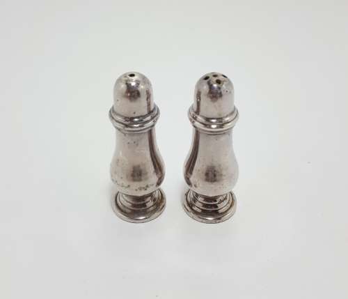 Vintage Tiny Silver Plated Salt and Pepper Shaker Set