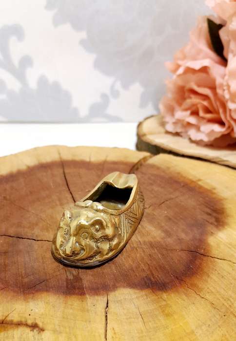 Small Brass Shoe-Shaped Ladies Ashtray