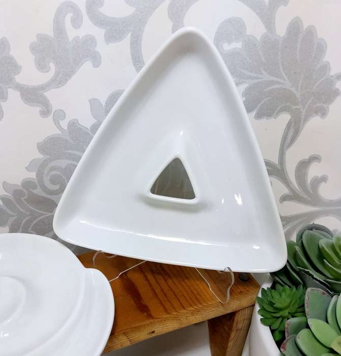 Set Of 3 Classic White Small Crudités Platters