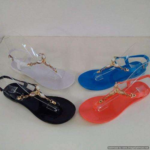 JELLY SANDALS WITH DIAMANTE AND STRAP