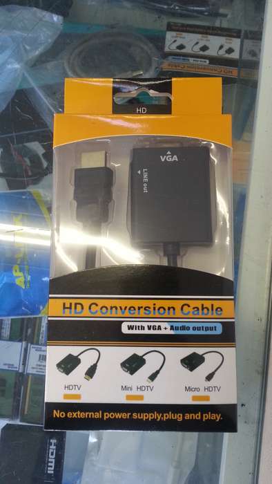 HDMI to VGA with Audio power adapter converter - 1080P high quality