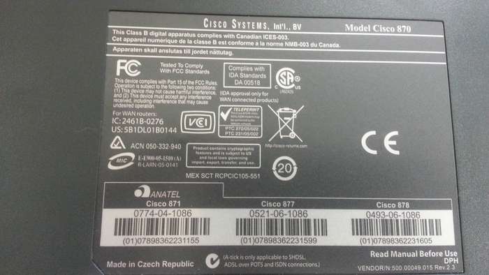 Cisco 877 Series of Integrated Services Routers