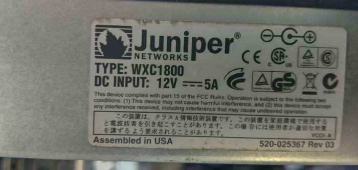 Juniper Application Acceleration Platiform WXC 1800
