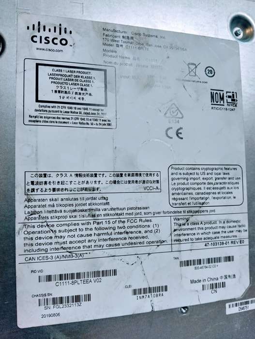 Cisco ISR 1100 Series Integrated Services Router  C1111-8PLTE