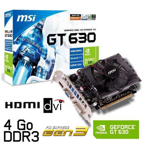 MSI MS-N630GT-MD4GD3 4GB, GeForce GT630 Graphics Card 13.0 GT/s 16xPCI-E