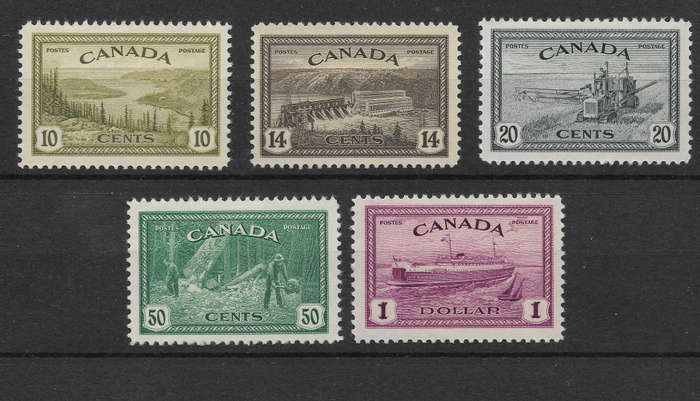 Canada Scott#269-273 KGVI Peace Issue. VFMint CV$70