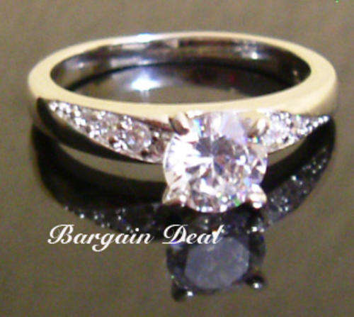 Size7 / Size O!! Stunning 9stone 1.5ct Round Brilliant Cut Engagement Ring clad in 18K White Gold!