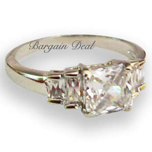 Size 6 /  Size 7 !!  5 stone Cushion Cut  2ct Engagement Diamond Ring !!