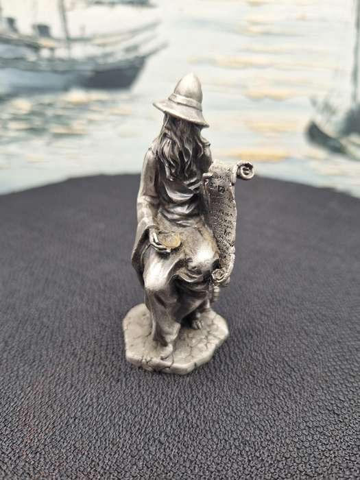 Collection of Pewter Myth and Magic Dragon and Wizards Figurines with Large Mystical Orb