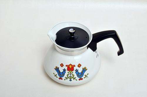 Corning Ware, Country Festival, Teapot circa 1970