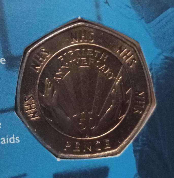 LIMITED EDITION 1998 BRILLIANT UNCIRCULATED BU FIFTY 50 PENCE NHS PACK