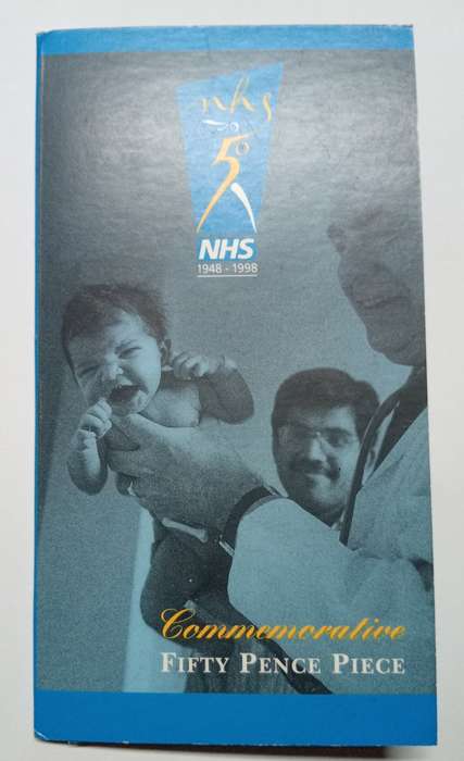 LIMITED EDITION 1998 BRILLIANT UNCIRCULATED BU FIFTY 50 PENCE NHS PACK
