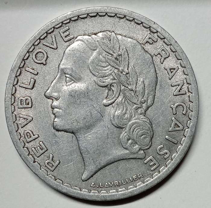 1947 FRANCE 5 FRANCS (ALUMINIUM)