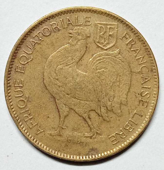 RARE -1942 FRENCH EQUATORIAL AFRICA 1 FRANC