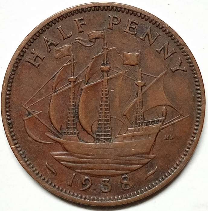 GREAT 1938 GREAT BRITTIAN HALF PENNY