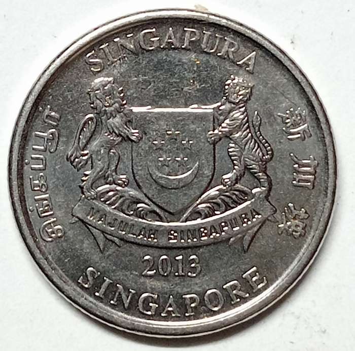 GREAT 2013 SINGAPORE 20 CENT - AU