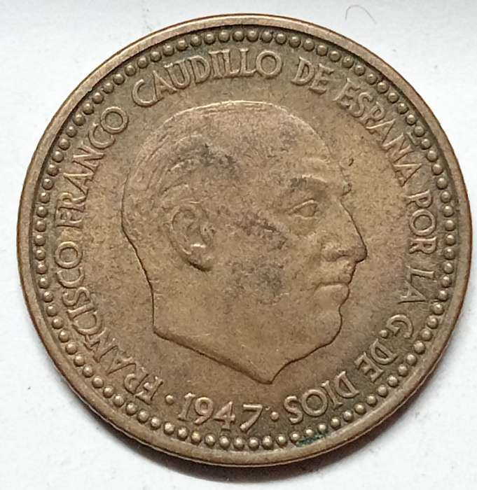 spain 1 pesetas 1947 - GREAT DETAILS