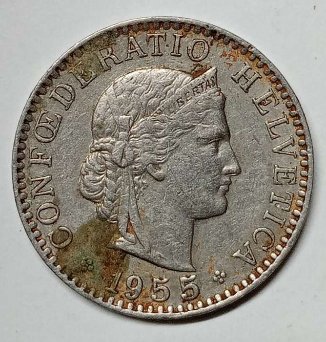 Switzerland 20 RAPPEN 1955