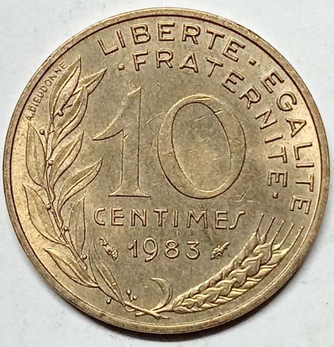 BRILLIANT 1983 10 centimes France - AU