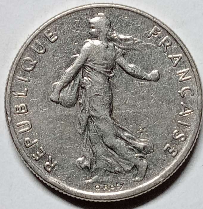 1977 France 1/2 (half) FRANC - au
