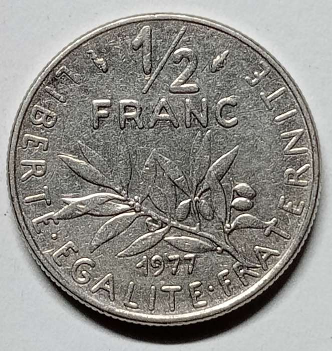 1977 France 1/2 (half) FRANC - au