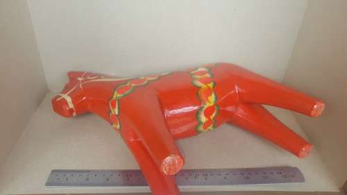 Large Traditional Wooden Swedish Dala Horse
