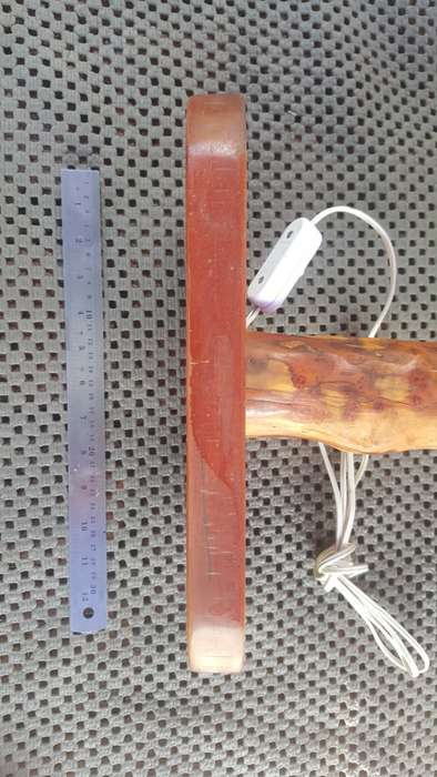 WOODEN TABLE LAMP - DRIFTWOOD BOG WOOD - UNIQUE RUSTIC ART - BULB AND SHADE