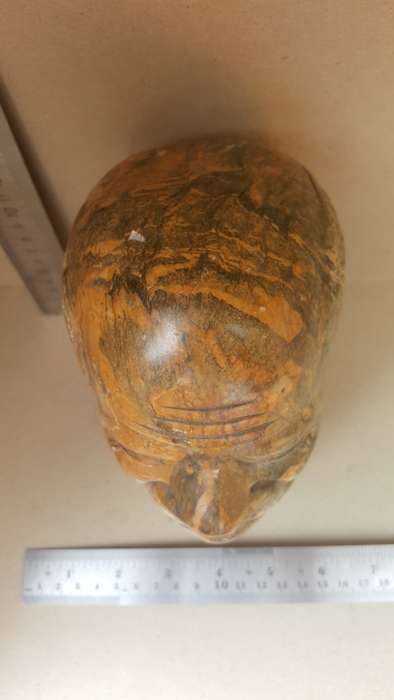 Hand-Carved! African Polished Stone Bust - Old Man Sculpture