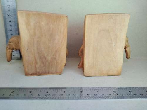 Africana! Pair of Elephant Wooden Bookends