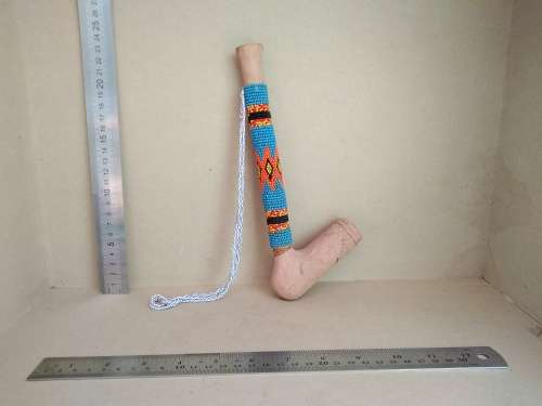 African! Beaded - Xhosa Clay Inqawe - Smoking Pipe