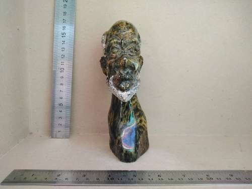 African! - Hand Carved - Stone Tribal Bust of a Old Man