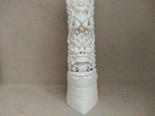 Vintage Indonesian Intricately Hand Crafted Bone Carving Totem Deity Statue