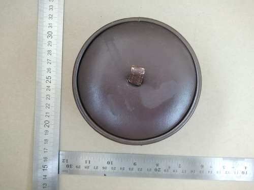Vintage! Hand Stitched Leather - Round Trinket / Jewellery Box