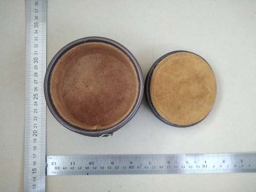 Vintage! Hand Stitched Leather - Round Trinket / Jewellery Box