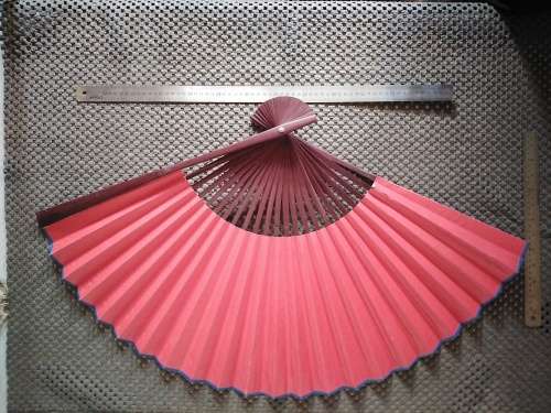 Vintage! Japanese - Large Bamboo Folding Paper Hand Fan