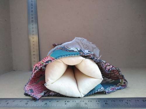 Vintage! Namibian Fabric Herero Doll With Traditional Dress And Headwear.